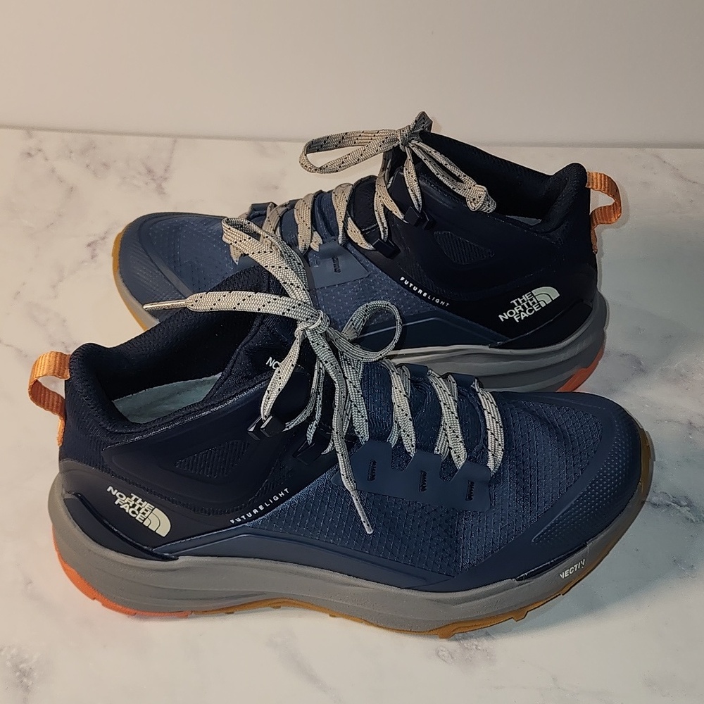 The North Face Hiking Blue and Orange Sneakers Brand New